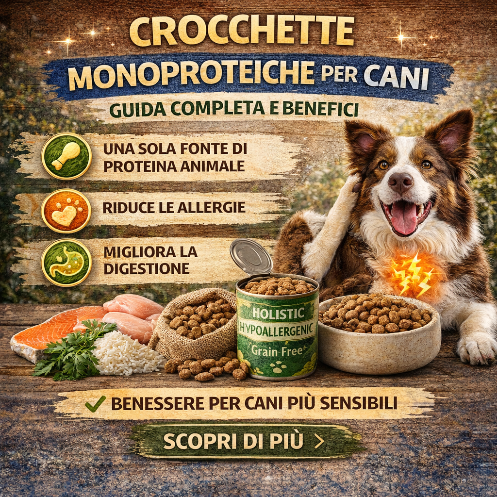 Crocchette monoproteiche per cani digestione sensibile