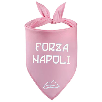 Bandana per cani con la scritta Forza Napoli di colore rosa