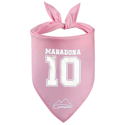 Bandana per cani con la scritta Maradona e il numero 10 colore rosa