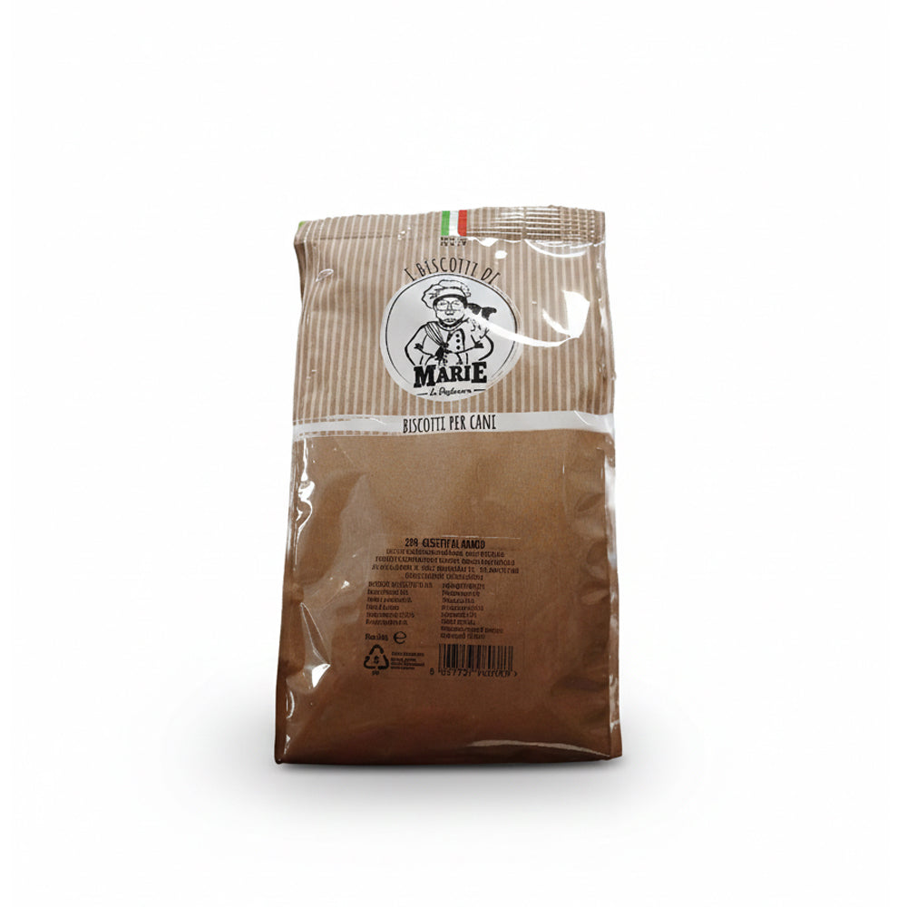 Confezione da 300g di Biscotti Marie Ossetti al Manzo per cani, snack mono-proteico naturale senza sale, coloranti e conservanti aggiunti