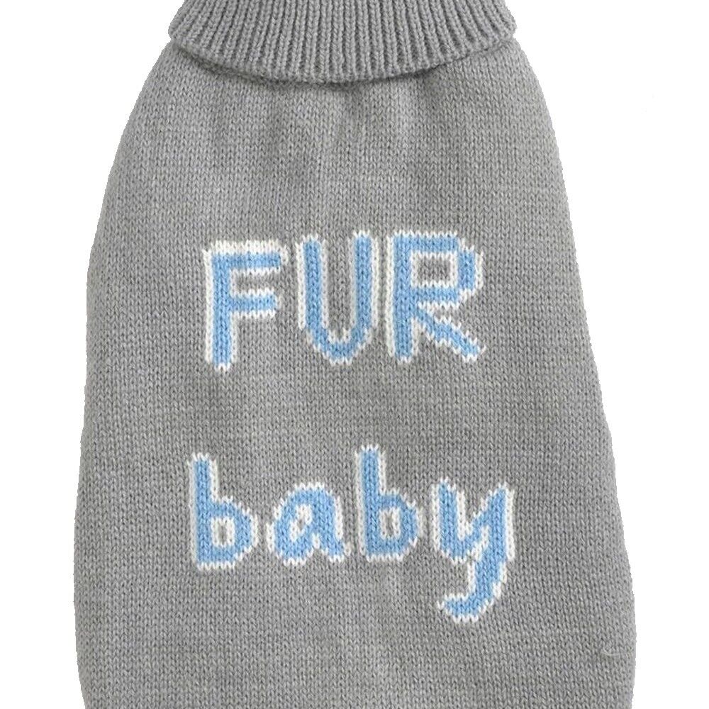 Maglioncino per cani grigio con bordini bianco e azzurro Camon Baby