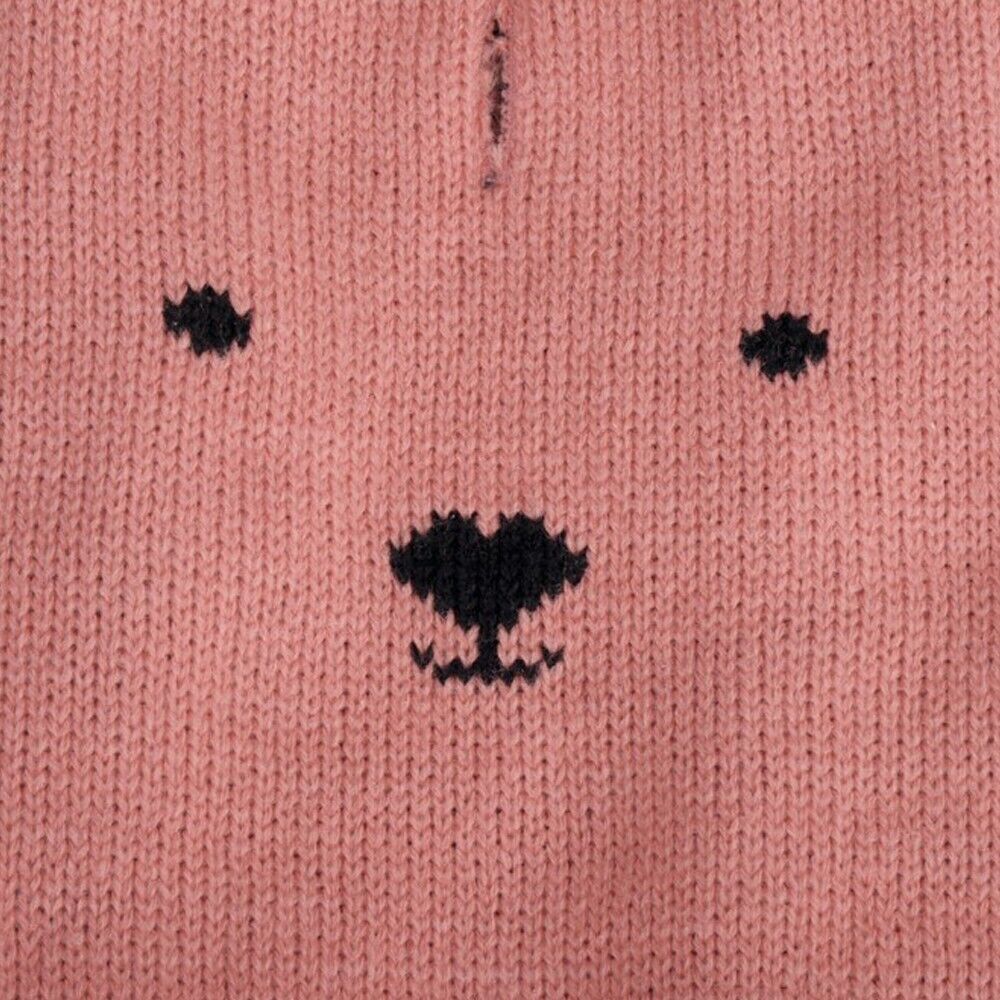 Maglioncino per cani colore rosa con lavorazione jacquard sulla schiena che riproduce gli occhi e il nasetto di un orsetto Camon Yoghi