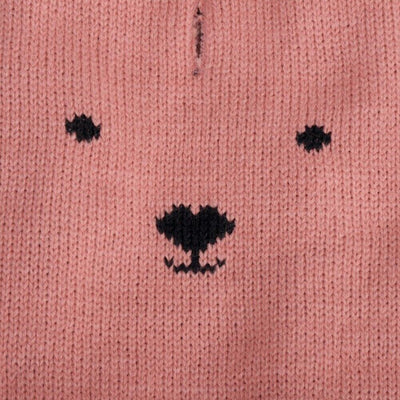 Maglioncino per cani colore rosa con lavorazione jacquard sulla schiena che riproduce gli occhi e il nasetto di un orsetto Camon Yoghi