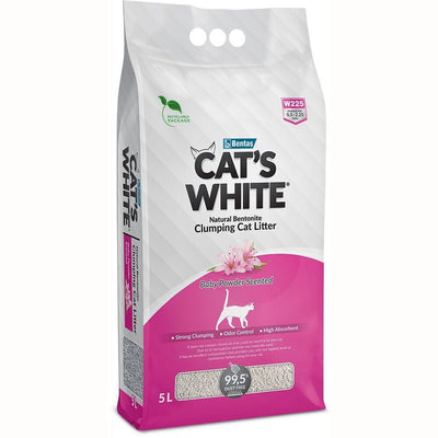 Busta di lettiera agglomerante per gatti al talco marca Cat's White da 5 L