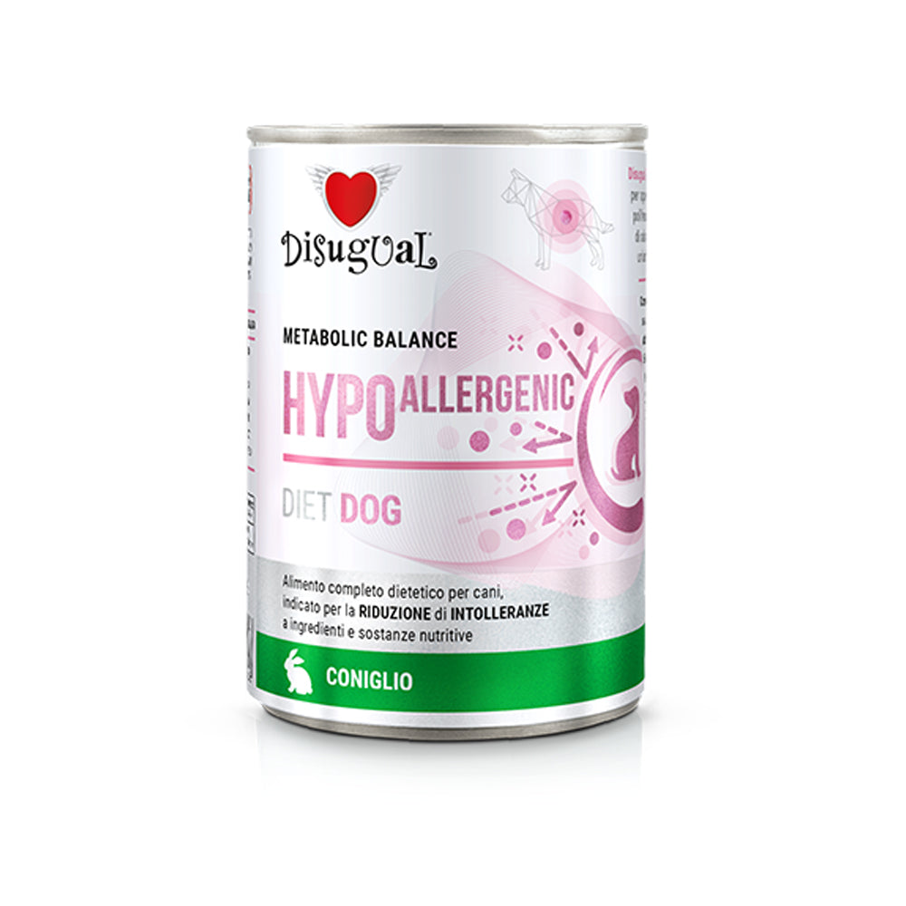 Scatoletta di alimento per cani con intolleranze alimentari Disugual Hypoallergenic da 400 g