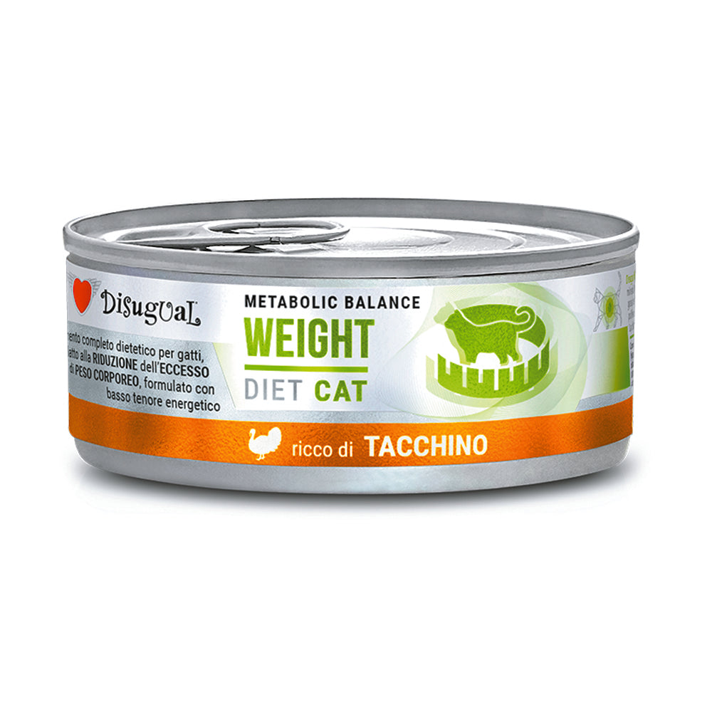 Scatoletta di alimento umido per gatti in sovrappeso Disugual Weight da 85 g