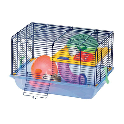 Imac Criceti 9 Gabbia per Criceti con Ripiano Nido Ruota Mangiatoia 45x30,5x29cm