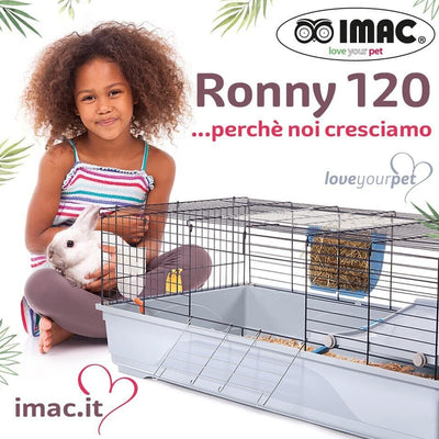 Imac Ronny 120 Gabbia XXL per Conigli Roditori Grandi Dimensioni 120x60x46,5 cm
