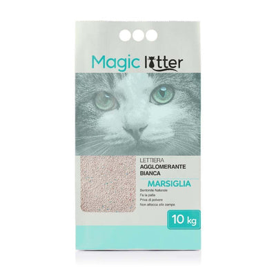 Busta di lettiera agglomerante per gatti al profumo di marsiglia marca Magic Litter da 10 kg