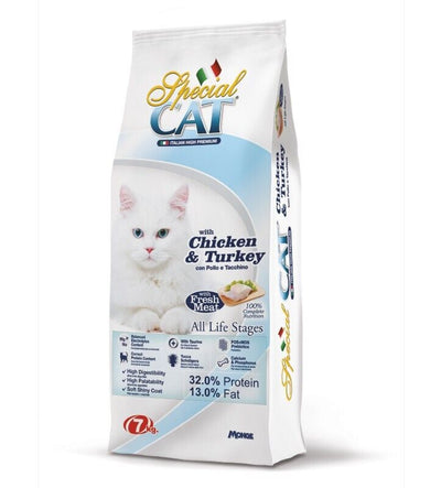 Busta di crocchette per gatti adulti Special Cat Pollo e Tacchino da 7 kg
