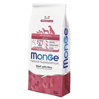 Busta di crocchette per cani di tutte le taglie con manzo e riso Monge