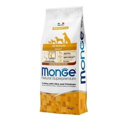 Monge Natural All Breeds Adult Turkey Rice and Potatoes Dry Food for Adult Dogs
