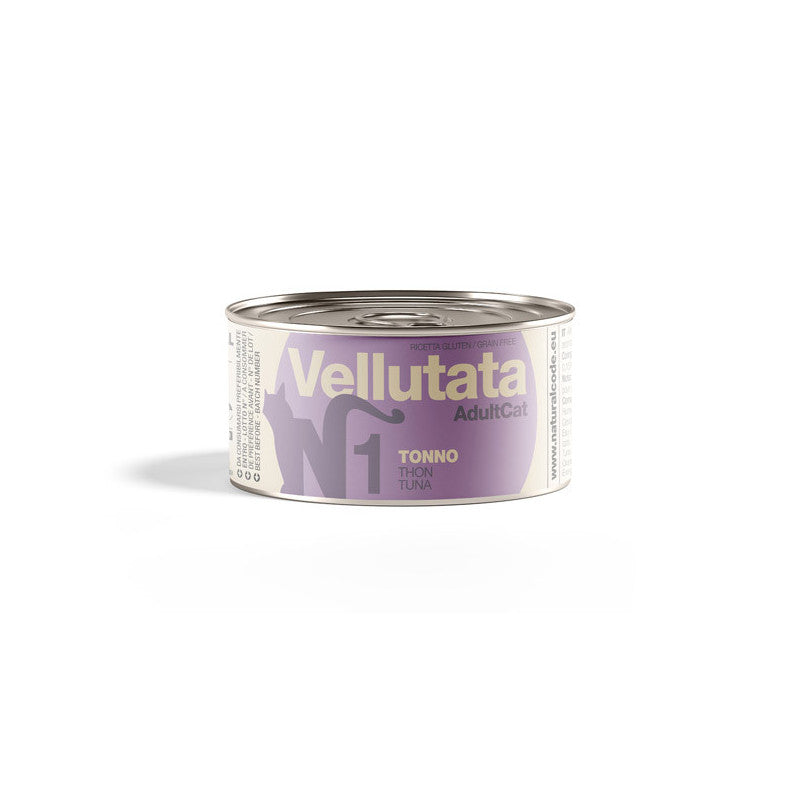 Natural Code 01 Vellutata Tonno alimento umido complementare naturale per gatti adulti con tonno, consistenza cremosa e senza glutine.