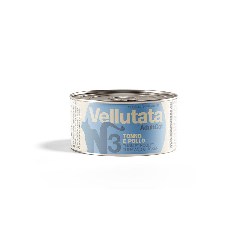 Natural Code 03 Vellutata Tonno e Pollo 85 g alimento umido complementare per gatti adulti senza glutine con ingredienti naturali
