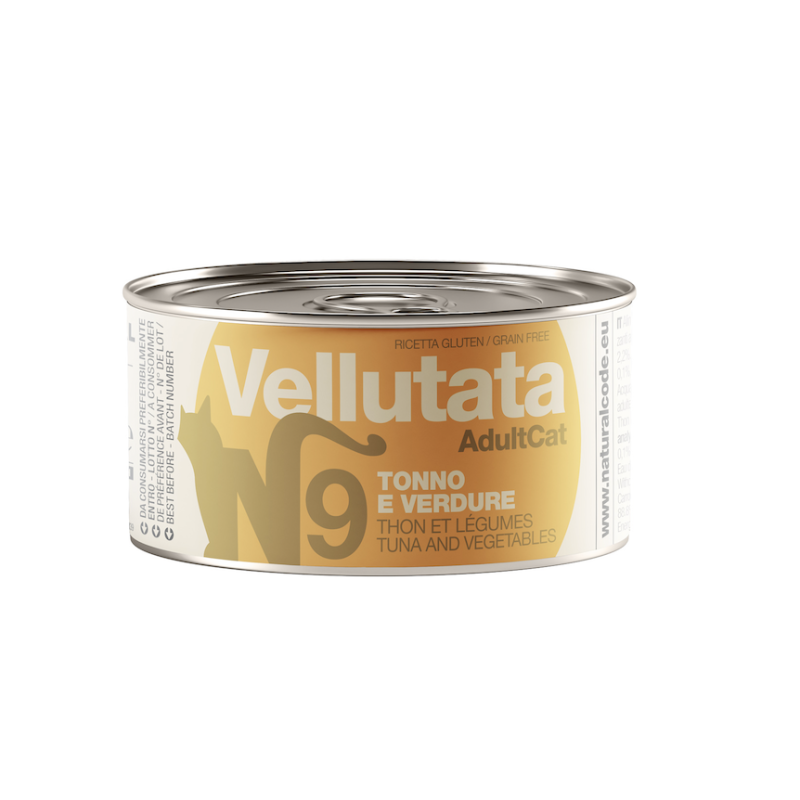 Natural Code 09 Vellutata Tonno e Verdure alimento umido naturale per gatti adulti 85 g senza glutine