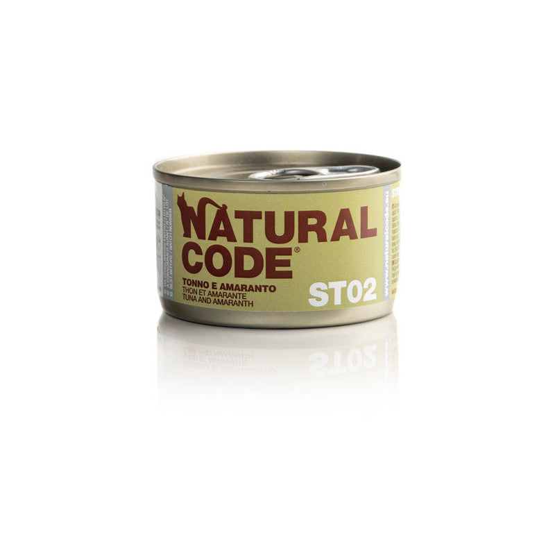 Natural Code ST02 Tonno e Amaranto alimento umido per gatti sterilizzati con tonno, amaranto e riso integrale