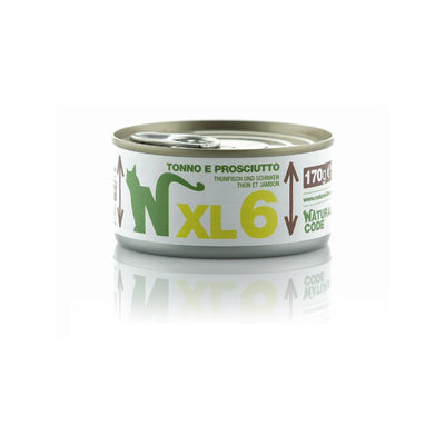 Natural Code XL06 Tonno e Prosciutto 170 g alimento complementare per gatti adulti in lattina