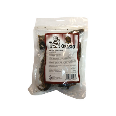 Confezione di Trippa di manzo essiccata per cani marca Orazio da 100 g