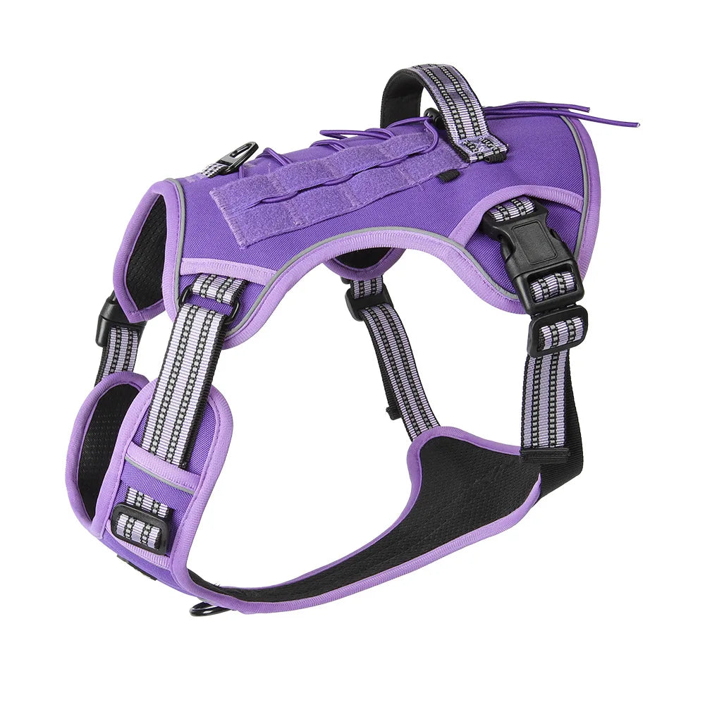 Pettorina Tattica per Cani – Imbracatura Professionale Anti-Tiro, Riflettente, Regolabile e con Maniglia di Controllo - Partenopet