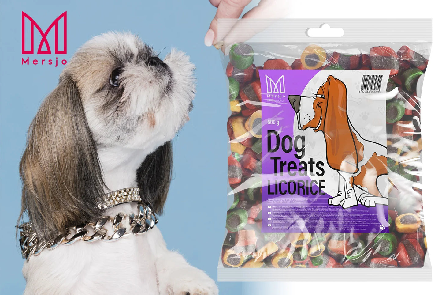 Snack per Cani Mersjo Trecce di Carne 500 g – Premio Essiccato da Masticare