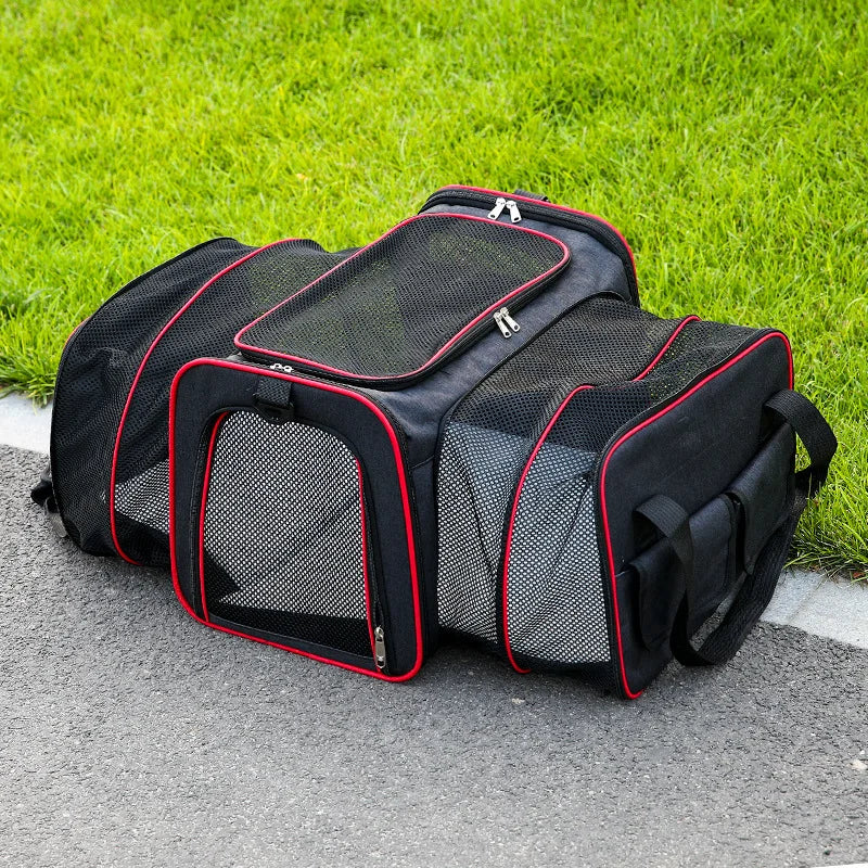 Trasportino Per Cani E Gatti Espandibile Su Due Lati Trasportino Per Cani Da Viaggio Pieghevole Trasportino Per Animali Domestici Per Gatti Cani Cuccioli - Partenopet