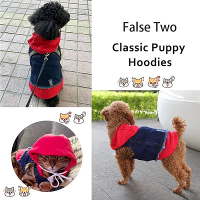 Giacca Jeans per Cani con Cappuccio e Design a Strati | XS-XXL