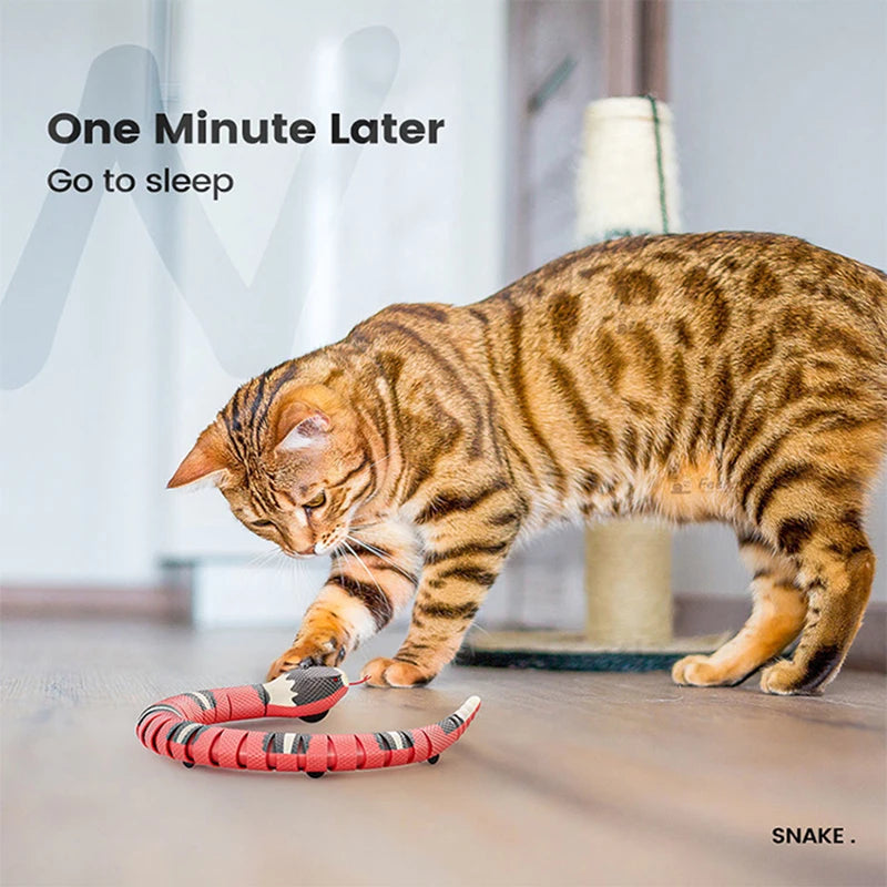 Serpente Giocattolo Interattivo per Gatti – Gioco Automatico Semovente con Sensore Intelligente, Ricaricabile USB – Accessorio Anti-Noia per Gatti - Partenopet