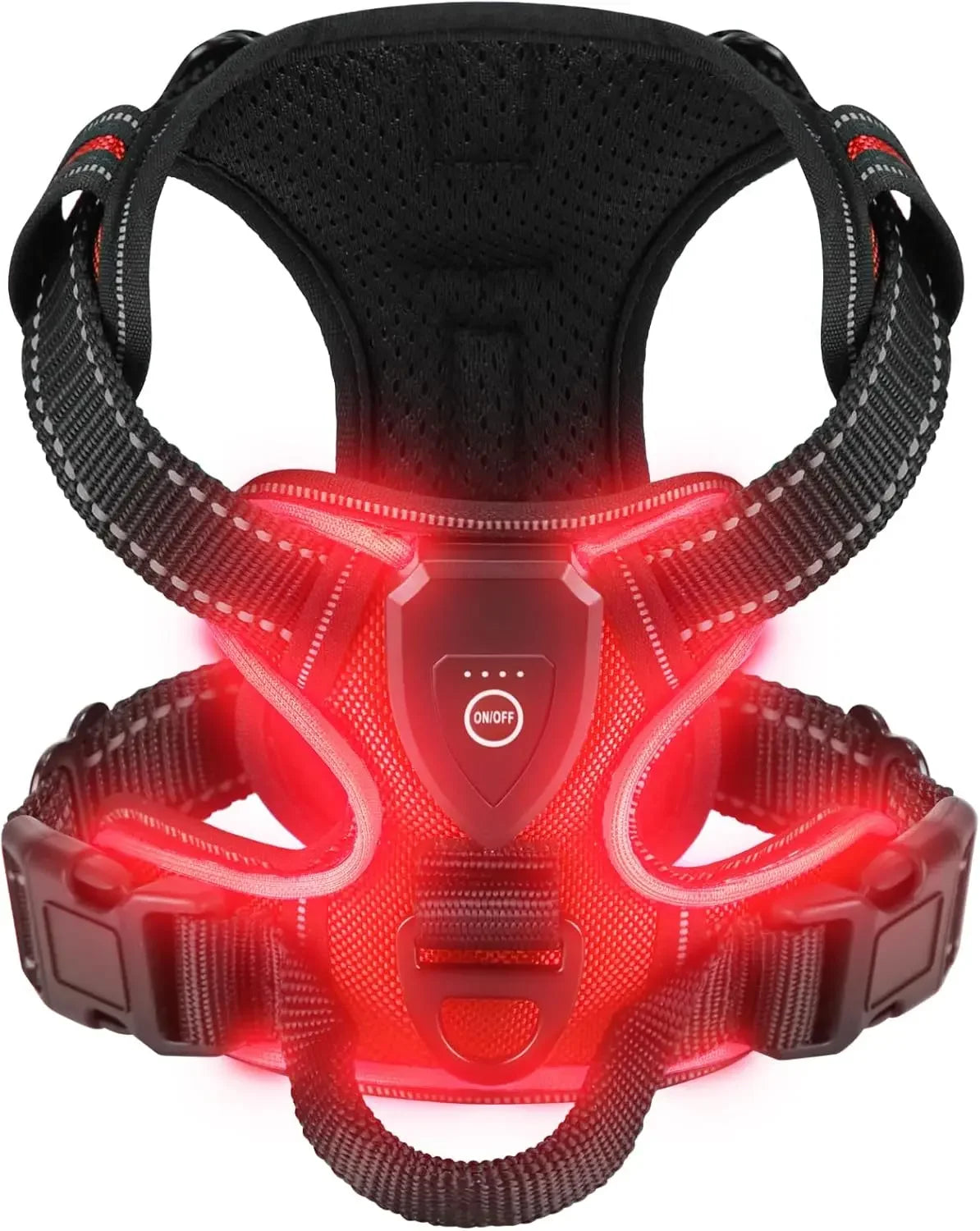 Pettorina per Cani con Led Ricaricabile – Imbracatura Luminosa Riflettente e Traspirante per Passeggiate Notturne Sicure - Partenopet
