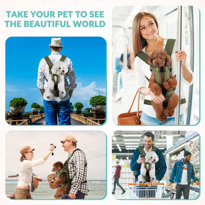 Zaino Frontale Porta Cane e Gatto Ergonomico | Trasportino Frontale Regolabile per Cani di Piccola e Media - dettaglio 2