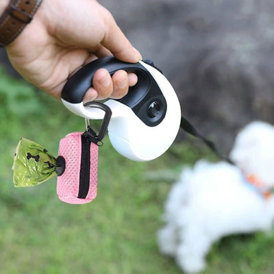 Dispenser Porta Sacchetti Igienici per Cani | Porta Sacchetti per Deiezioni con Gancio per Guinzaglio - Partenopet