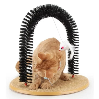 Spazzola ad Arco per Gatti con Tiragraffi e Topolino | Cat Arch Self Grooming & Massage Toy - Partenopet