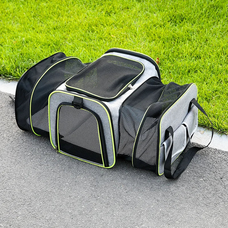 Trasportino Per Cani E Gatti Espandibile Su Due Lati Trasportino Per Cani Da Viaggio Pieghevole Trasportino Per Animali Domestici Per Gatti Cani Cuccioli - Partenopet