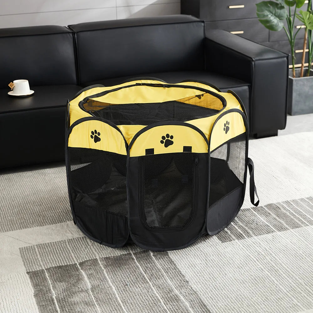 Recinto Pieghevole per Cani e Gatti | Box Ottagonale in Tessuto Oxford Traspirante e Portatile