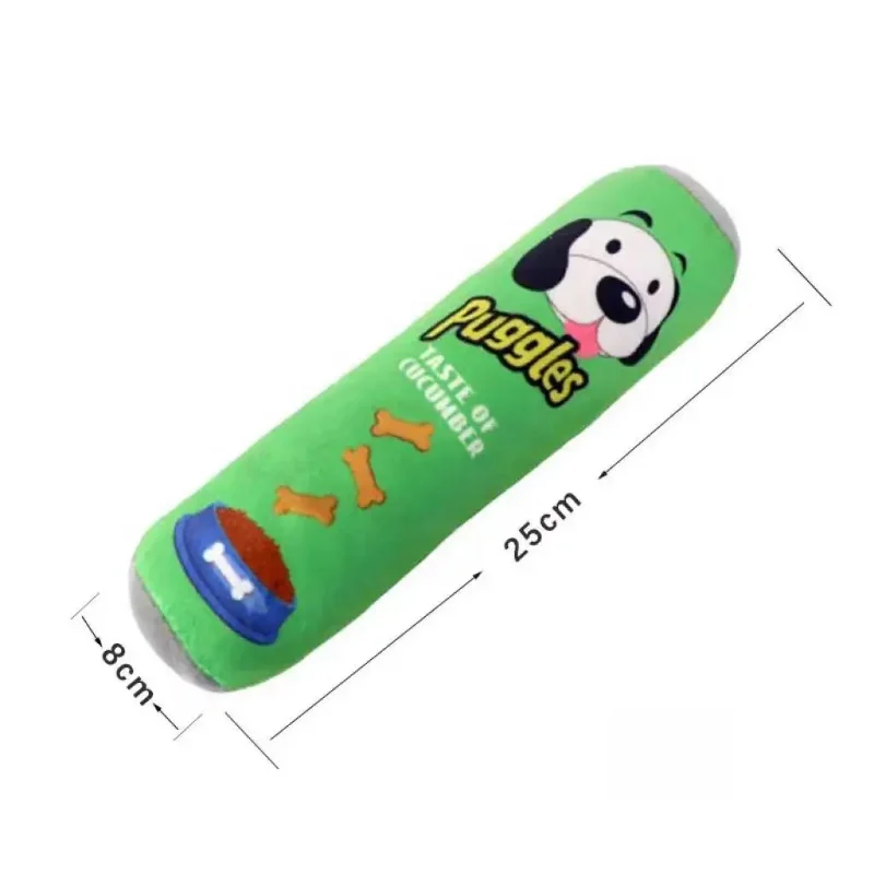 Gioco Tubo di Patatine per Cani in Pile Squeaky | Per Cani Piccoli e Medi ø 8x25 cm - Partenopet