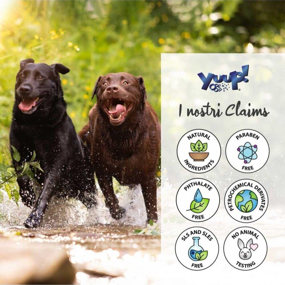 Bottiglia di shampoo per cani e gatti con pelo scuto della Yuup da 250 ml