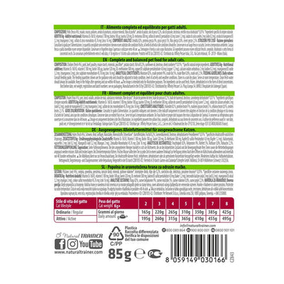 Bustina di alimento umido al pollo in bocconcini in salsa per gatti adulti Trainer da 85 g