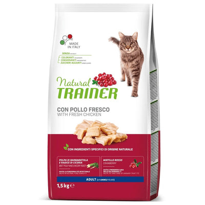 Busta di crocchette per gatti adulti al pollo Trainer 1,5 kg
