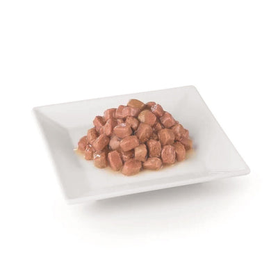 Confezione da 4 bustine da 85 g di alimento umido per gatti sterilizzati al Merluzzo Trainer