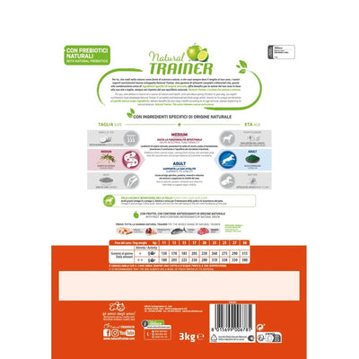 Busta di crocchette per cani di taglia media al manzo Trainer da 3 kg