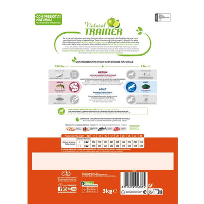 Busta di crocchette per cani di taglia media al prosciutto crudo Trainer da 3 kg