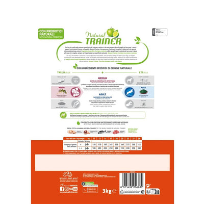 Busta di crocchette per cani di taglia media al tonno Trainer da 3 kg