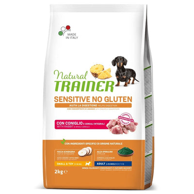 Busta di crocchette per cani di taglia piccola al coniglio Trainer Sensitive da 2 kg