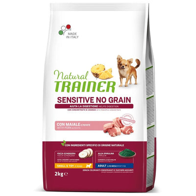 Busta di crocchette per cani di taglia piccola al maiale Trainer Sensitive No Grain 2 kg