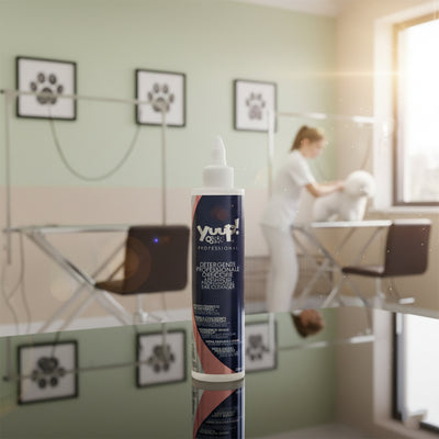 Flacone professionale Yuup Detergente Orecchie da 250ml per cani e gatti, detergente auricolare senza alcool con ingredienti naturali antisettici