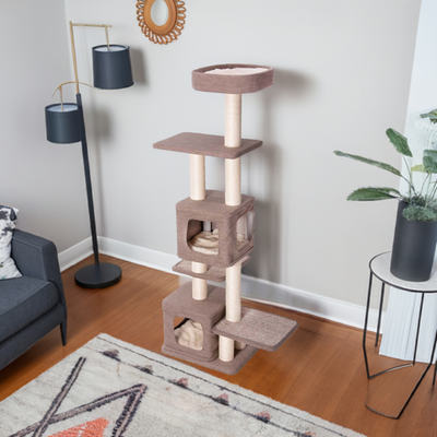 Imac Tiragraffi Quick Struttura Tiragraffi per Gatti con Cuccette 50x35x166 cm