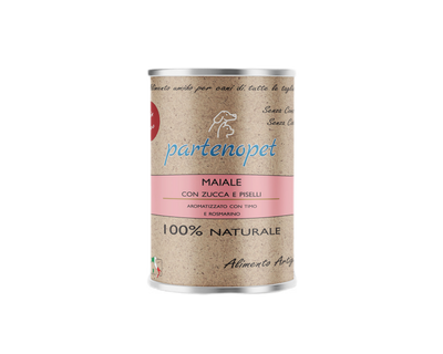 Partenopet Alimento Umido per Cani Grain Free Maiale con Zucca e Piselli 400 g - Partenopet