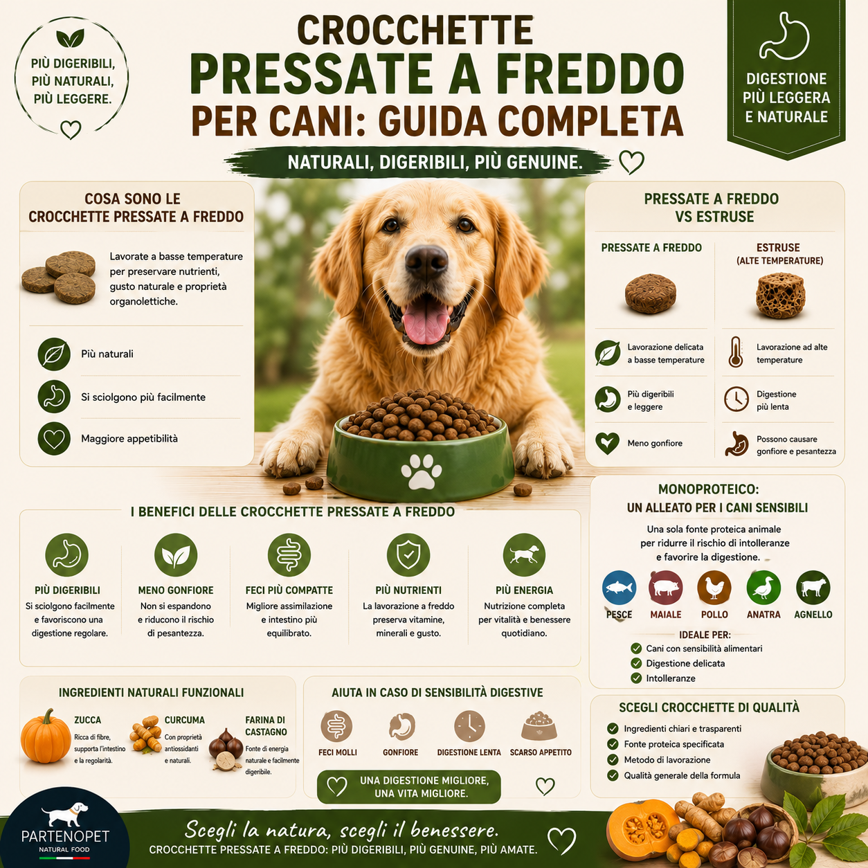 Crocchette Pressate a Freddo per Cani