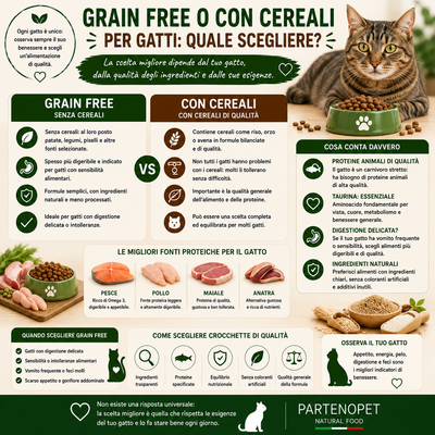 Grain Free o Con Cereali per Gatti