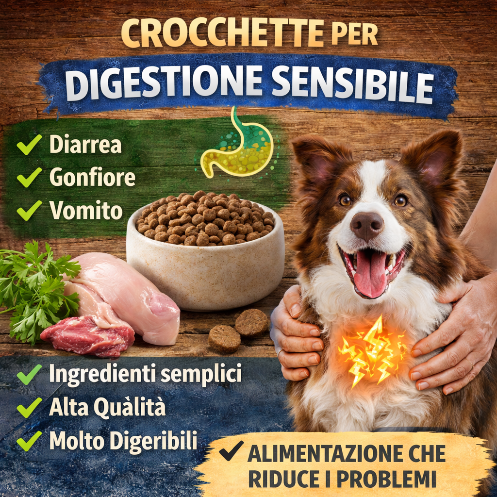 Crocchette per cani con digestione sensibile: guida completa