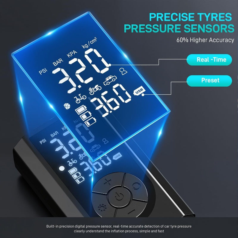 Pompa Elettrica Wireless 150 PSI | Compressore Portatile Digitale